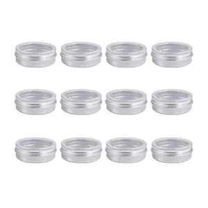 5ml 8ml 10ml 15ml 20ml 25ml 30ml 50ml 60ml 90ml clear window Lid Caps Shallow Round Tins small round aluminum tin