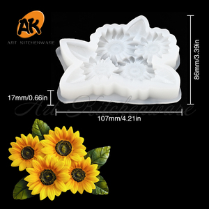 Moule en silicone AK Daisy pour fondant, pâte à modeler, fleurs de lys, chocolat, lotus – Outil de décoration de gâteaux et pâtisseries DIY - Product Image 4