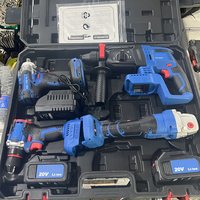 Kit Perceuse Sans Fil Portable 21V avec Batterie Lithium-Ion et Clé à Chocs Électrique