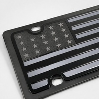 Nouvelle plaque d'immatriculation en acier inoxydable poli : Acrylique 3D découpé au laser U.S. Plaque d'immatriculation tactique entièrement noire (vente en gros)
