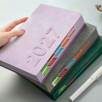 Agenda 2027, planificateur hebdomadaire et mensuel en anglais, couverture rigide en cuir, journal personnalisé avec logo, idéal pour les cadeaux d'entreprise