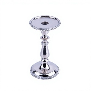 Small Tabletop Metal Candle <b>Stand</b> with <b>Crystal</b> for Home Decoration-Other Candle Holders Lanterns & Jars - Product Image 1
