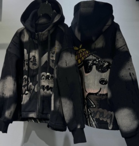 Áo khoác có mũ in hình thời trang nữ 6873/Trendy Brand, thoáng khí, phong cách đường phố, thời trang, thích hợp cho mùa thu, chất lượng cao, họa tiết hoạt hình - Product Image 1