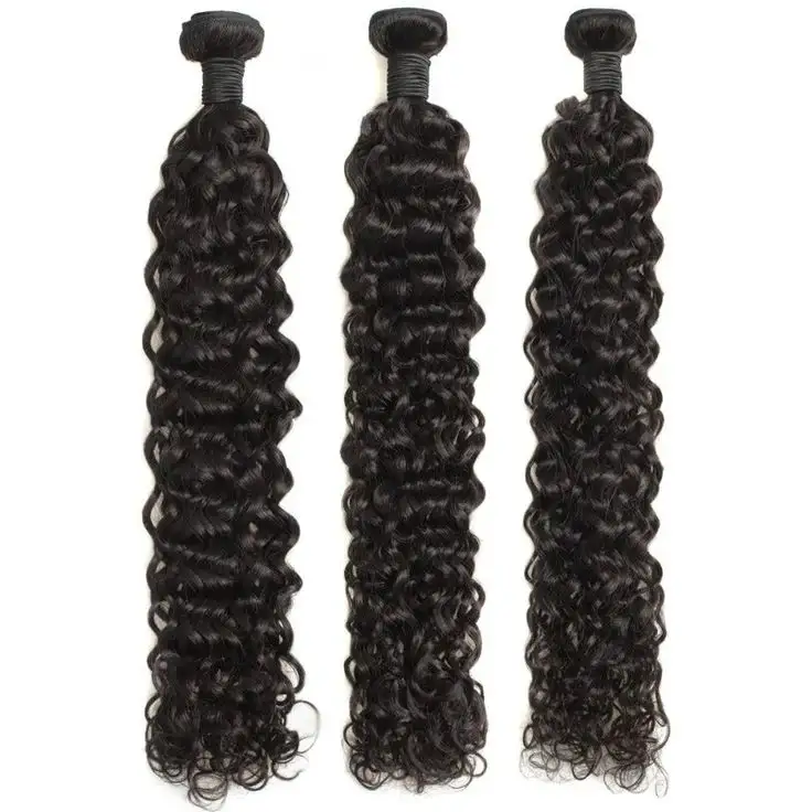 11A Raw Cuticle Aligned Weaves Peruvian And Mink Brazilian Water Wave Exotic Human Hair Curly Bundles Package Deal 24Pcs In Bulk