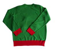 Pull tricoté de Noël imprimé hiver 100% acrylique chaud avec pompons 3D et 5 adorables chats Père Noël jacquard – Idéal pour les amoureux des chats et les fêtes