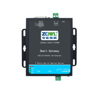 Passerelle industrielle intelligente GW2110NM 1 port RS232/485 double Ethernet |   Convertisseur de protocole Modbus MQTT/JSON pour l'Edge Computing -40