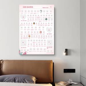 Impression personnalisée Couples Cadeau 100 Dates Nuit Idées Seau Liste Scratchoff Scratch Off Poster - Product Image 2