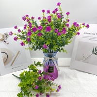 Buket Bunga Buatan Modern Tahan UV, Cetakan Injeksi, Eucalyptus Camellia, Grosir Pabrik, Ready Stock, Impor