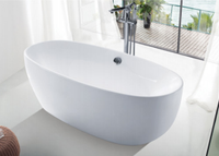 KMRY Matériau Moderne Forme de Bateau Autoportant Pas Cher Salle de Bain Baignoire Autoportante Réversible Baignoire en Acrylique de Haute Qualité