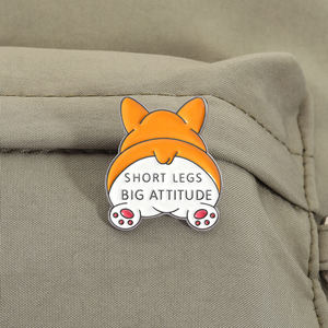 Broche de Esmalte de Cão Corgi Fofo com Pernas Curtas e Grande Personalidade, Joia de Animal para Presente por Atacado - Product Image 3