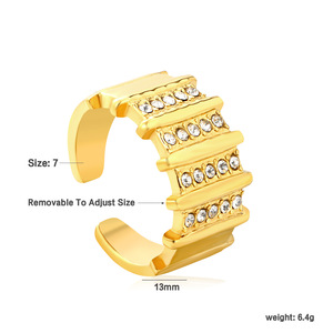 แหวนสี่เหลี่ยมประดับเพชรทรงเรขาคณิต แหวนสแตนเลสแบบเปิด เครื่องประดับแฟชั่นสำหรับทุกเพศ เหมาะสำหรับงานปาร์ตี้ - Product Image 5