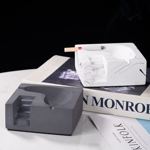 Cenicero de diseño de tazón de esquí de moda, bandeja de joyería para decoración del hogar, Cenicero de cemento ecológico - Product Image 4