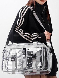 Large Capacity Portable PVC Transparent <b>Travel</b> <b>Bag</b> Fashionable Fully <b>Clear</b> Waterproof Crossbody Handbag for Sports - Product Image 4