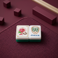 Ensemble de Mahjong Américain Chinoiserie Moderne de Luxe, 166 Tuiles, Masque d'Opéra de Peking, Joker Vert Menthe, Acrylique 4 Couches, Décoration d'Intérieur, Cadeau