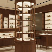 Vitrines d'exposition pour lunettes sur mesure, en forme d'anneau, avec éclairage LED optique, de haute qualité, durables et écologiques