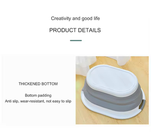 Panier à linge pliable en plastique, <span class=keywords><strong>baignoire</strong></span> pliable multifonction pour bébé/animal de compagnie/spa pour les pieds, usage domestique - Product Image 2