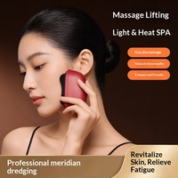 Masseur chauffant Gua Sha à lumière rouge, outil de spa à compresse chaude pour le lifting du visage, le cou et la relaxation musculaire des épaules