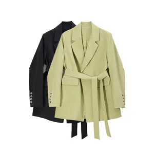 Guangzhou Apparel Factory OEM Long Sleeve Ladies Suit Single Button Office Uniform Designs For Women Blazer