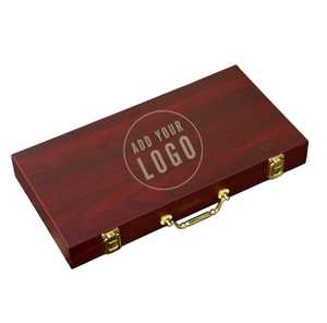 Ensemble de poker en <span class=keywords><strong>bois</strong></span> personnalisé OEM ODM, 300 jetons, 2 jeux de cartes, dés, cadeaux pour étudiants et diplômés - Product Image 1