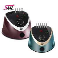 Perceuse à ongles électrique SML en gros, coloris violet/or/or rose, avec aspirateur, pour salon de manucure