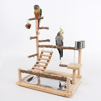 Support pour perroquet en bois de poivre du Sichuan, avec filet d'escalade, échelle, balançoire, jouet pour oiseaux et pont suspendu F544 Chine