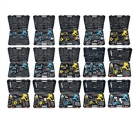 Perceuse sans fil 4-en-1 alimentée par batterie au lithium, clé à main en fer, boîte à outils, coffret rigide, outils OEM en acier au chrome-vanadium