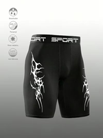 Pantalones Cortos Deportivos de Compresión Estilo Gótico para Hombre, Alta Elasticidad, para Ciclismo, Running, Gimnasio, Ajuste Ceñido, para Triatlón y Entrenamiento al Aire Libre