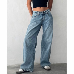 Jeans de Mujer, Estilo Vintage Americano Retro, Cintura Baja, Sin Elástico, Lavados, de Pierna Recta, Secado Rápido, Largo Hasta el Tobillo, Nueva Colección de Primavera - Product Image 6