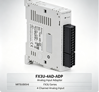 Nuevo Adaptador de Entrada Analógica de 4 Canales FX3U-4AD-ADP Original para PLC Serie FX3U, 24V DC 130mA, Carcasa de Plástico