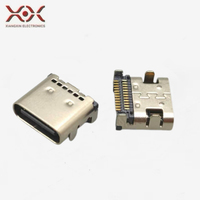 Connecteur USB TYPE-C 24P, adhésif complet, insertion avant, montage arrière, prise femelle TYPE-C