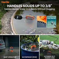 Pompe submersible Cleartide avec interrupteur à flotteur, 1/2 HP 3060 GPH pour l'irrigation des jardins, des caves inondées, des spas et des jardins