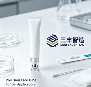 Empty Cosmetic Eyecream Tube with 5 Layers LDPE Material Zinc Alloy Applicator Massage Head and Screw Cap - Product Image 4