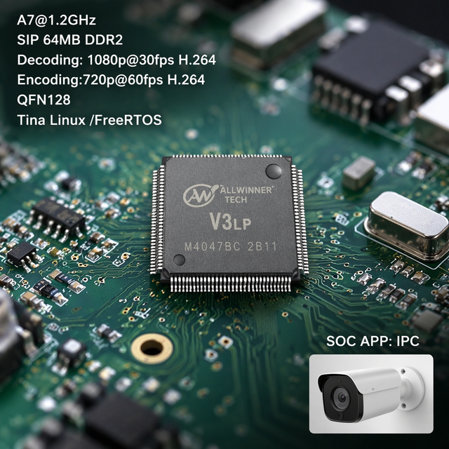 Official V3LP Series V ALLWINNER Dashcam IPC CPU Microcontroller IC Circuit Board Camdroid/Linux OS 64MB RAM A7 Co-processor