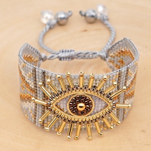 Moyamiyako Evil Eye pulsera <span class=keywords><strong>con</strong></span> cuentas <span class=keywords><strong>con</strong></span> Miyuki Delica Beads Unisex diamante perla acento encanto <span class=keywords><strong>pulseras</strong></span> brazaletes regalo accesorio - Product Image 6