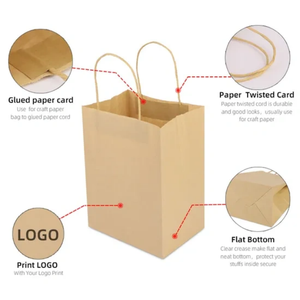 Color Eco-Friendly Biodegradable Kraft <b>Paper</b> <b>Gift</b> <b>Bag</b> with Customized Printing Twisted Handles and Craft Packaging - Product Image 4