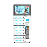Sistema de Control de Acceso Y2 Power MIA Pro de 8 Compartimentos con Pantalla Publicitaria Android de 14 Pulgadas, Ideal para Salas de Espera, de Uso Gratuito