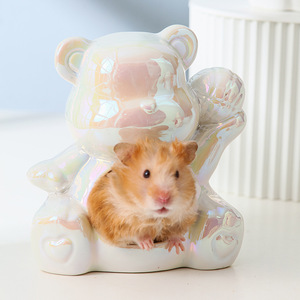 Criceto di raffreddamento estivo in ceramica rifugio per criceti in Siria dorato piccoli animali domestici comodo letto della caverna - Product Image 3