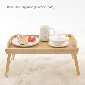 Table pliante paresseuse multifonctionnelle à un niveau <span class=keywords><strong>plateau</strong></span> de thé/dîner d'ordinateur en bambou Simple pour repose-<span class=keywords><strong>pieds</strong></span> de baie vitrée de dortoir - Product Image 4