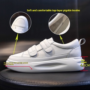 Autumn White Korean Casual Flat <strong>Shoes</strong> for <strong>Women</strong> Breathable Thick Soled Height Increasing Light Weight Lighted for <strong>Velcro</strong> - Product Image 6