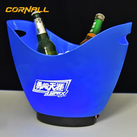 Seau à Glace LED Grande Capacité 5L 7L 8L 12L, Rafraîchisseur à Vin LED Étanche avec Changement de Couleurs, Seau Rétro pour Champagne, Vin, Glace, Bière