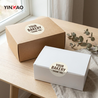 Étiquette personnalisée écologique et durable pour boulangerie, rouleau d'autocollants en vinyle imperméable pour gâteaux, biscuits, pain, boîtes et sacs, scellé d'emballage pour produits frais sortis du four