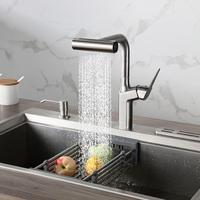 Robinet de cuisine extractible en acier inoxydable 304, robinet de lavabo extractible sans plomb 316, vente chaude sur TikTok, robinet cascade poisson volant