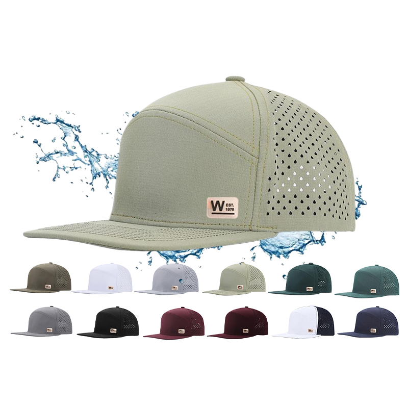 Summer Men's Quick Drying Baseball Hat Customized Logo Breathable Mesh Laser Perforated Anti Splashing Sun Protection Hat