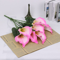 Fleurs artificielles en soie, grand bouquet, EV Touch Calla Lily, plante en pot, décoration, aménagement paysager, mariage, extérieur, maison, fleur