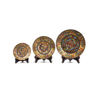 Assiette en porcelaine de couleur or, cadeau chinois pour l'intérieur, décoration style ancien égyptien, personnalisée - Product Image 6