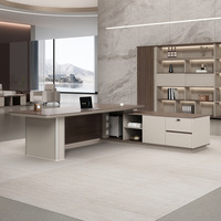 Combinaison moderne de bureau et chaise de direction avec configuration d'ordinateur pour une personne en PVC et en acier inoxydable