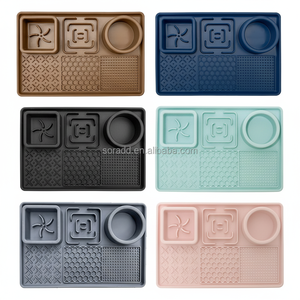 Eco-Friendly <b>Silicone</b> Square Slow Feeder Dog Bowl with Suction Pad <b>Mat</b> for Slow Feeding - Product Image 1