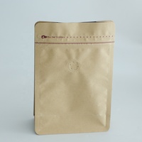 Sachet de café à fond plat à huit soudures, haute barrière, qualité alimentaire, pour grains de café torréfiés
