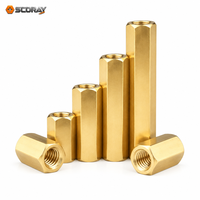 Penyangga Heksagonal Kuningan Female to Female Through Hole Threaded Spacers M2x3-M6x60 Metrik, Perlengkapan Pemasangan PCB