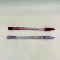 Stylos à bille publicitaires en plastique avec flotteur liquide, remplis d'acrylique, cristaux flottants, paillettes et logo personnalisé